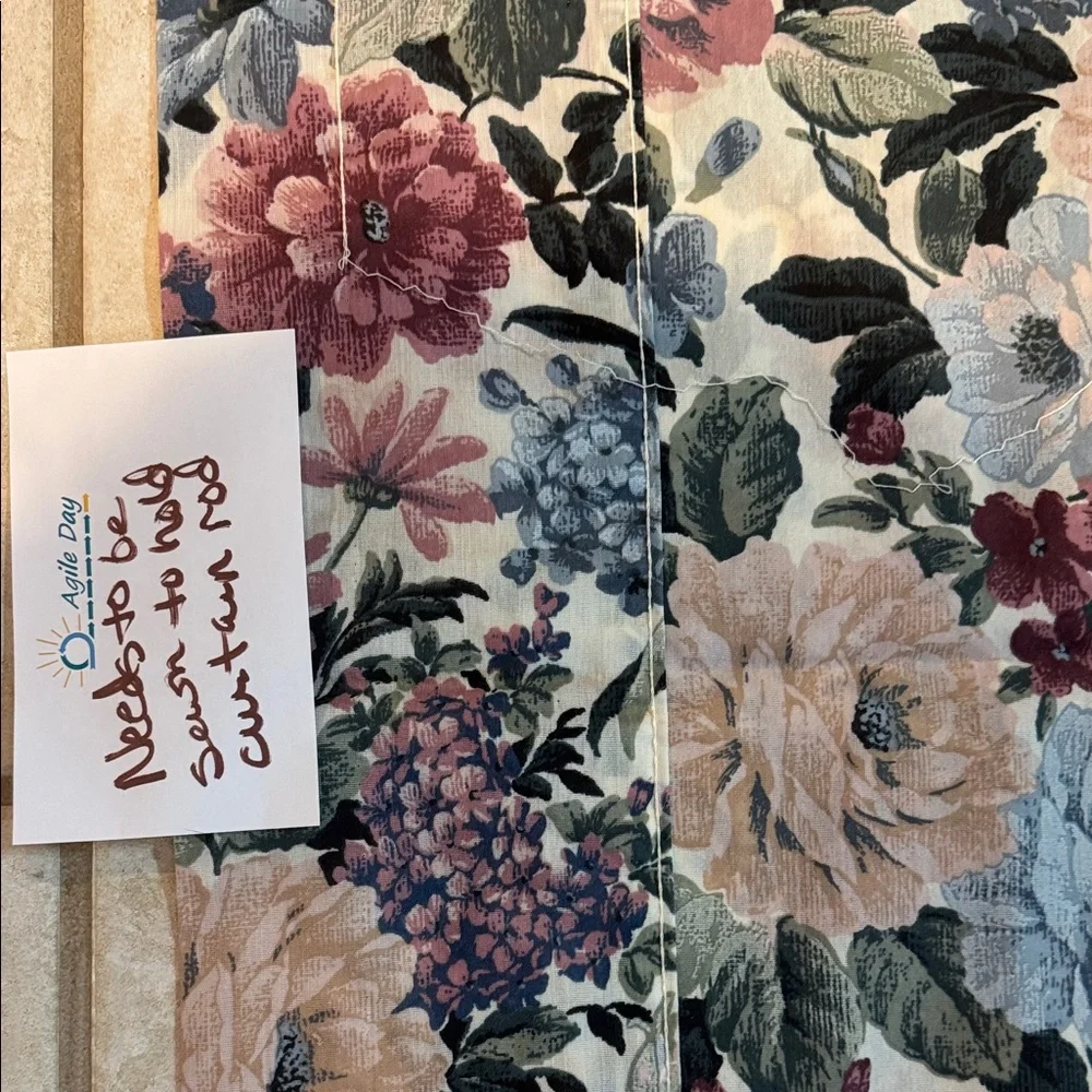 Curtains Valances Pair Floral Valances Curtains Pink Blue Vintage Colors